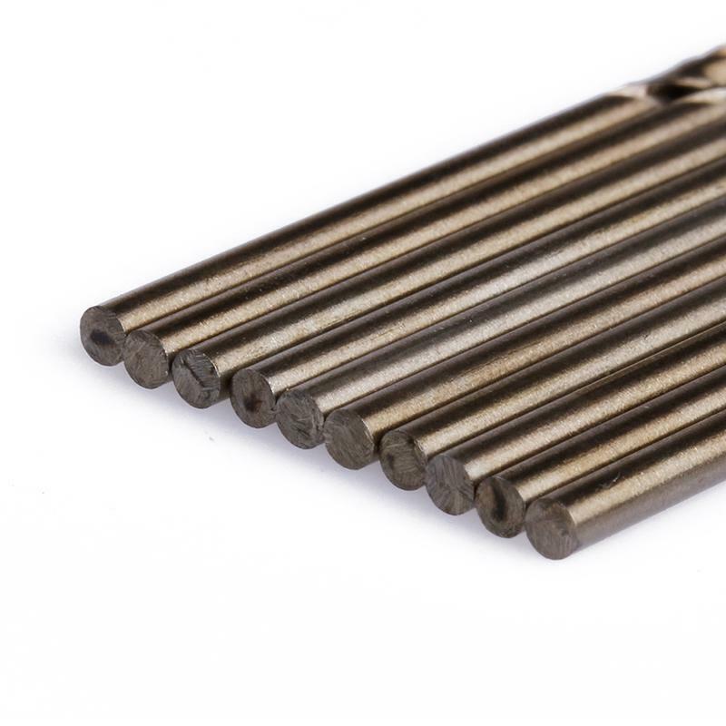 10Pcs Durable 2mm M35 Triangle Shank HSS-Co Cobalt Twist Drill Spiral Drill Bit
