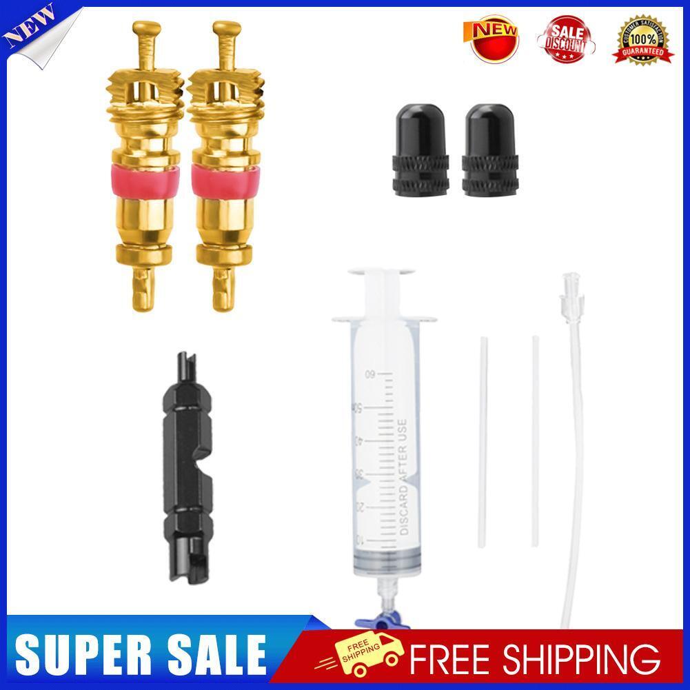 60ml Bike Tubeless Tyre Sealant Injector Kit MTB Road Bicycle Tool (Black)