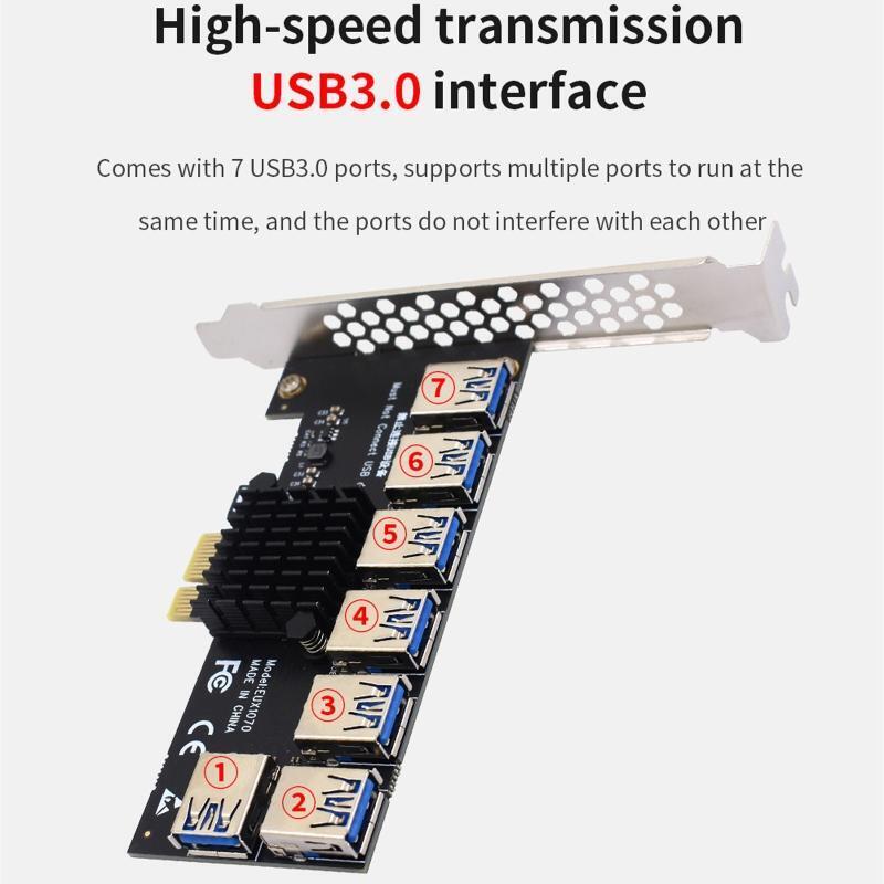 Driver PCI-E Riser Board Adapter Card PCI-E Graphic Card Riser 16X Slots USB3.0