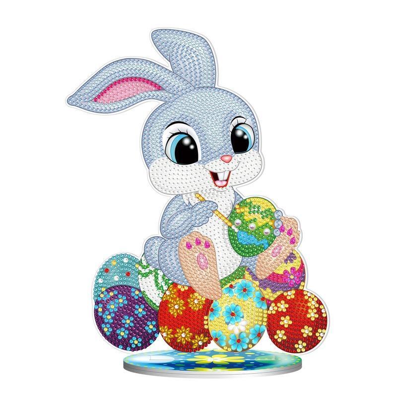 Easter Bunny Eggs 5D Diamond Art Painting Ornaments DIY Desktop Table Decoration
