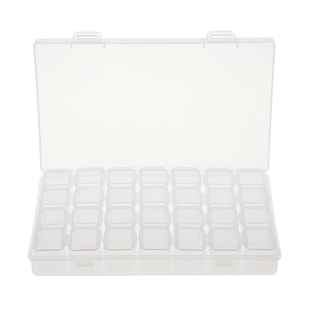 6Pcs 28 Slots Detachable Clear Plastic   Jewelry Organizer