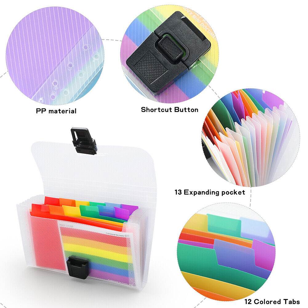 A6 Portable File Folder Storage Bag Document Binder Bill Receipt Organizer