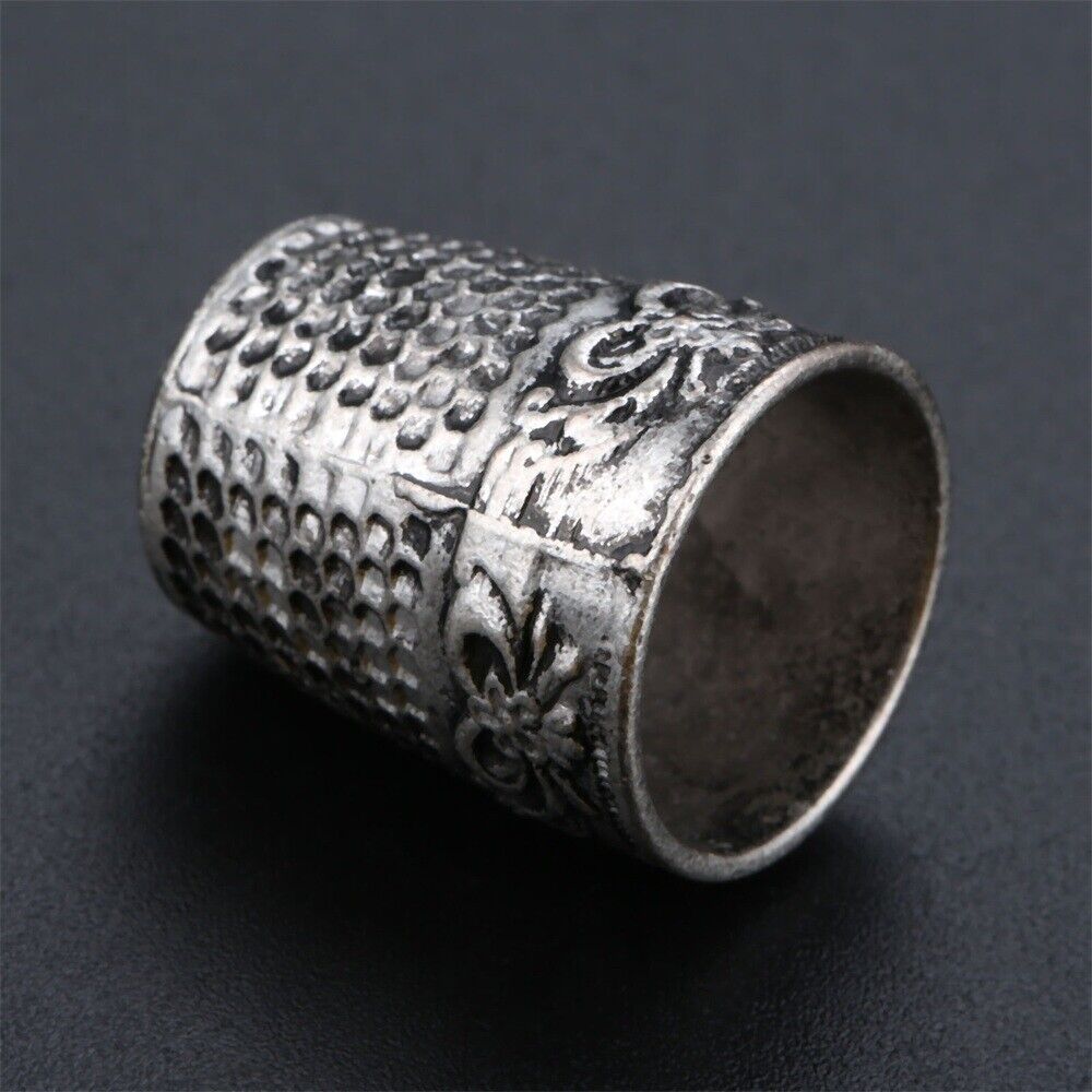 Exquisitely Carved Scissors Thimble Needle Case Embroidery Sewing Tool 3Pc/Set