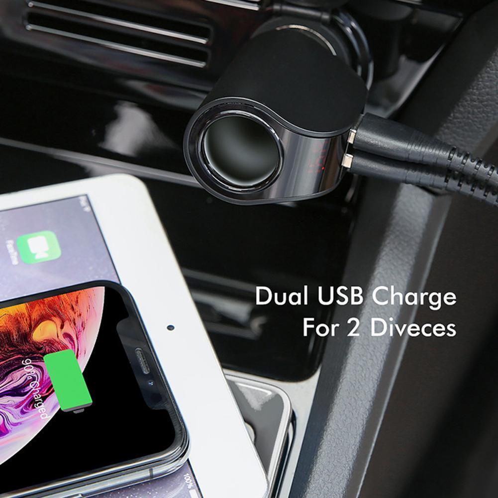 FLOVEME Dual USB Car Charger Digital Display 5V 3.1A Fast Charging Adapter