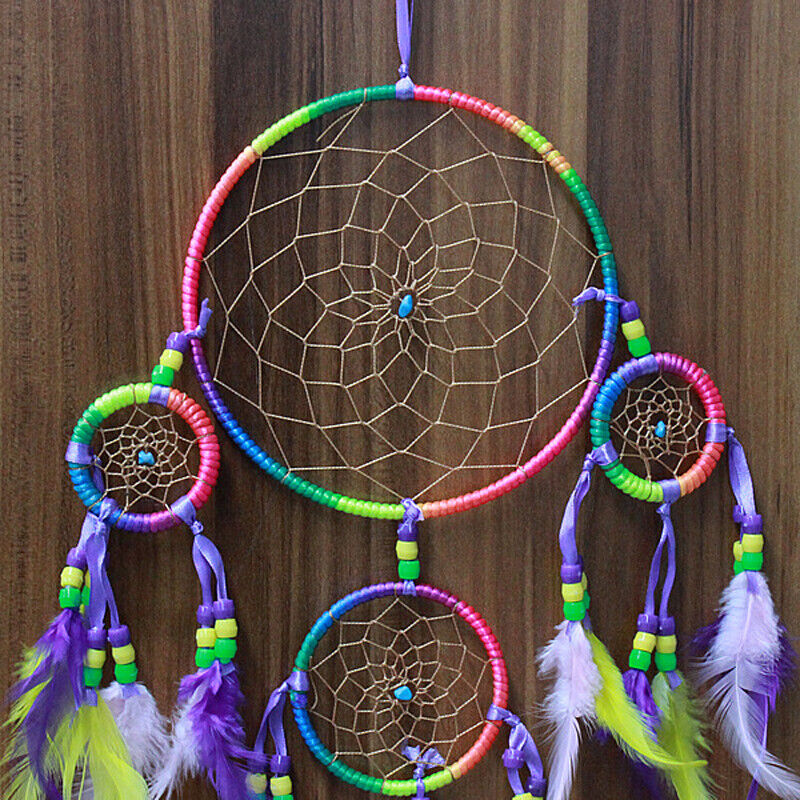Multicolor Handmade Dream Catcher Feathers Wall Hanging Decor Gift