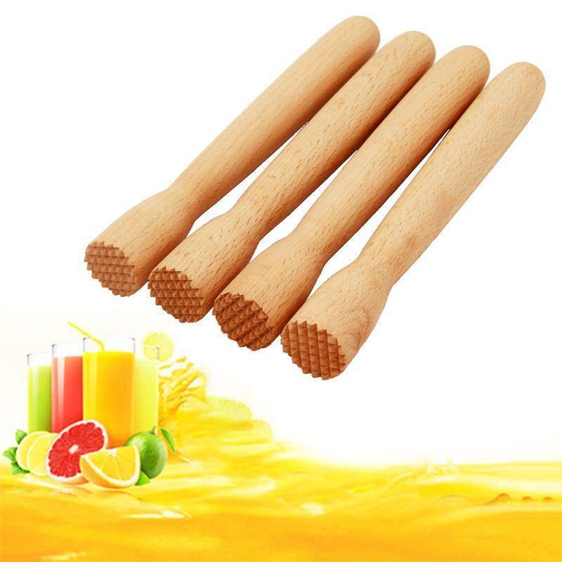 Beechwood Drink Muddler Wooden Masher Crusher Cocktail Damper Tool Ice Hammer