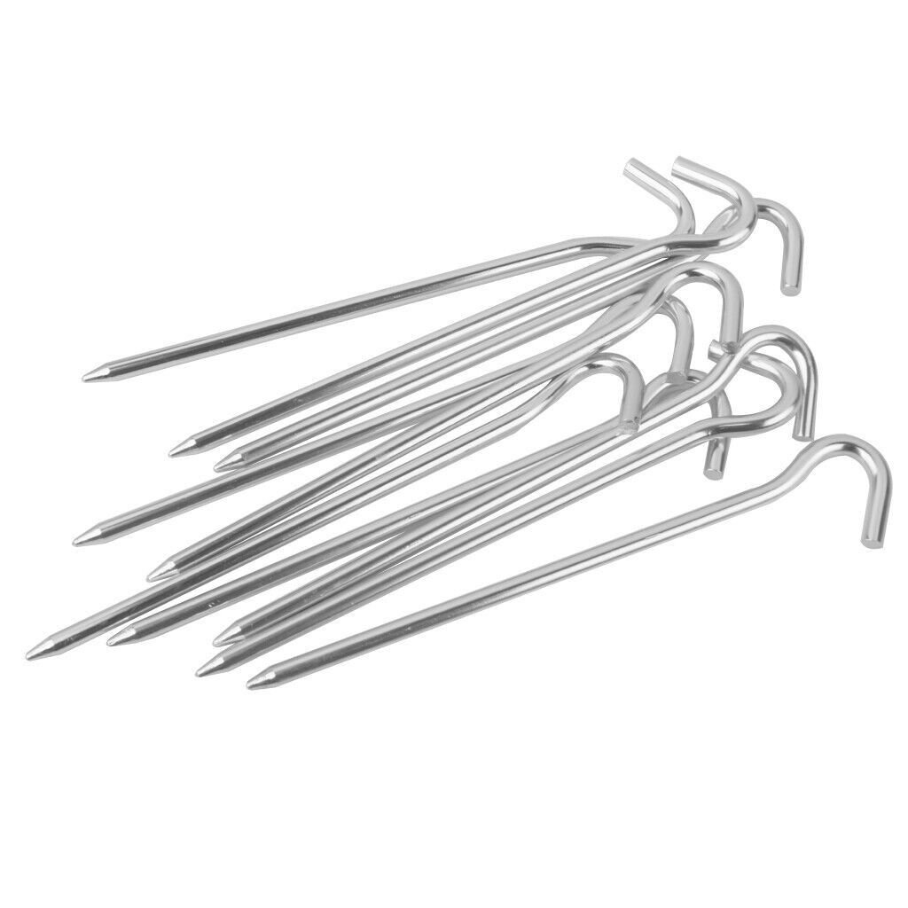 10Pcs Aluminium   Peg Nail Stake Hook Outdoor Camping Tarp