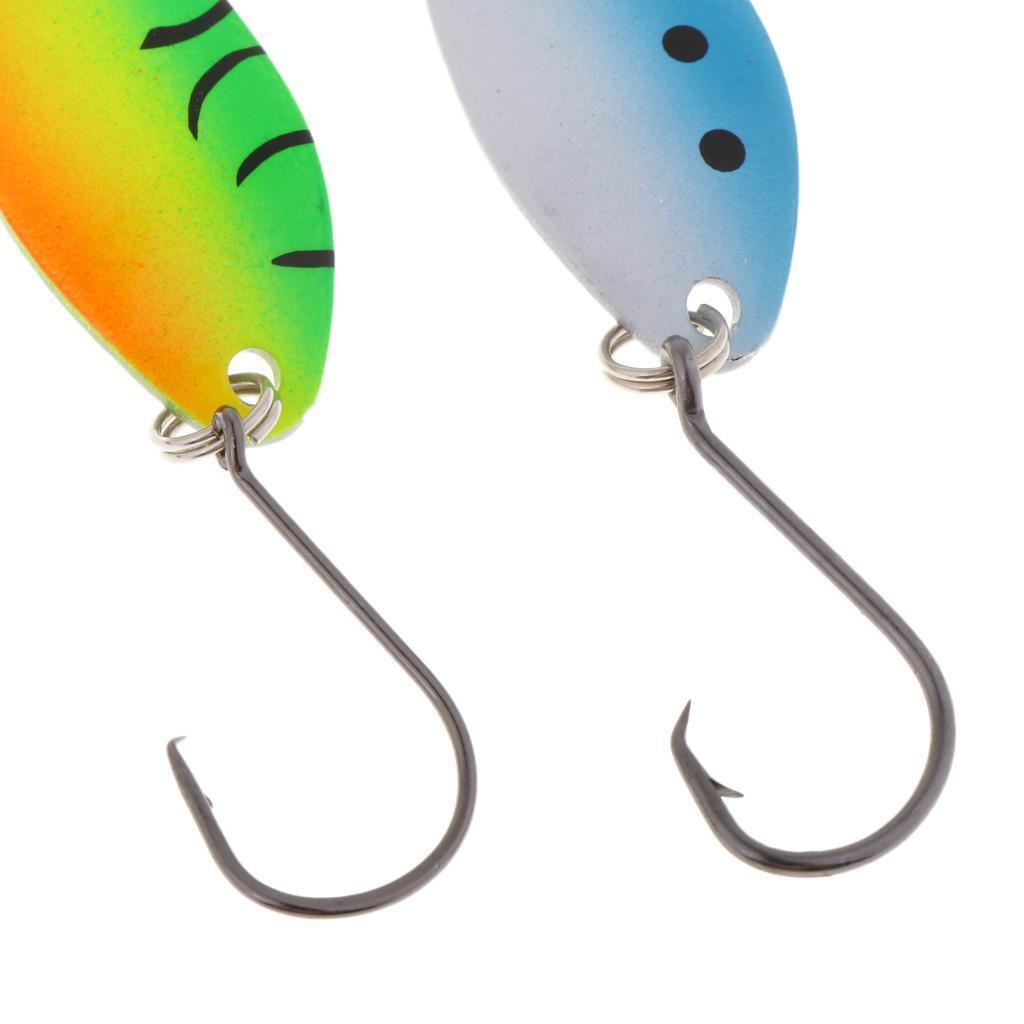 10pcs Spinners Spoon Fishing Bait Bass Trout for Trolled Cast Drifted Jigged