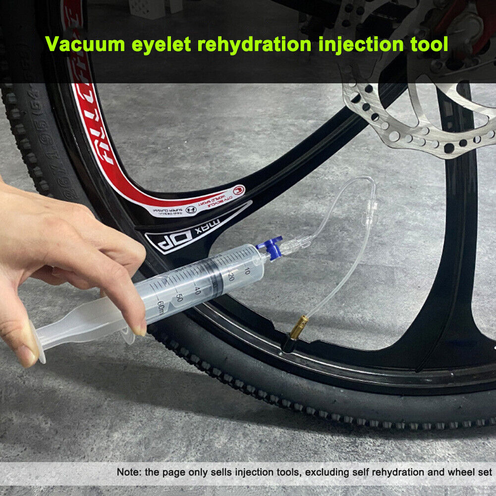 60ml MTB Road Bike Tubeless Tyre Sealant Injector Syringe Tool Kit (Red)