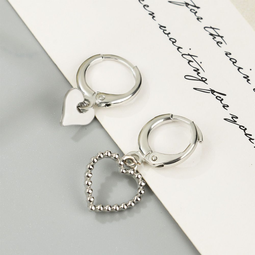 Gift Irregular Earrings Drop Earrings Jewelry Asymmetry Love Heart Earrings