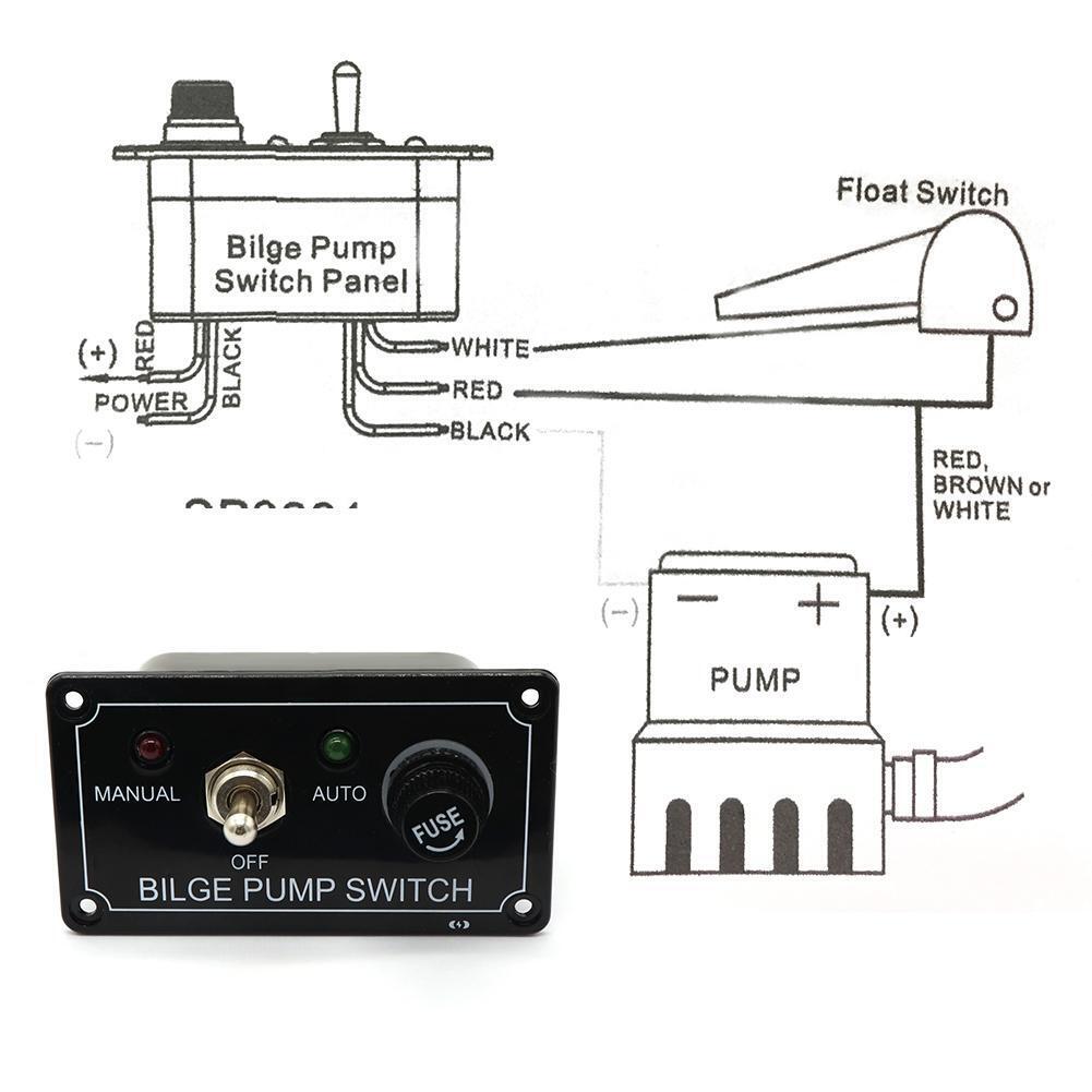 3 Way DC 12V Fused Marine Bilge Pump Switch Panel with LED Indicator Light