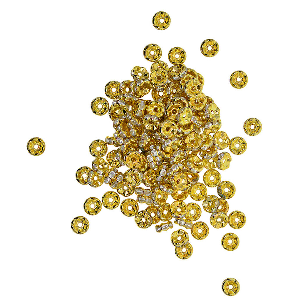 200pcs 8x2mm Rhinestone Spacer  Rondelle  Jewelry DIY Findings