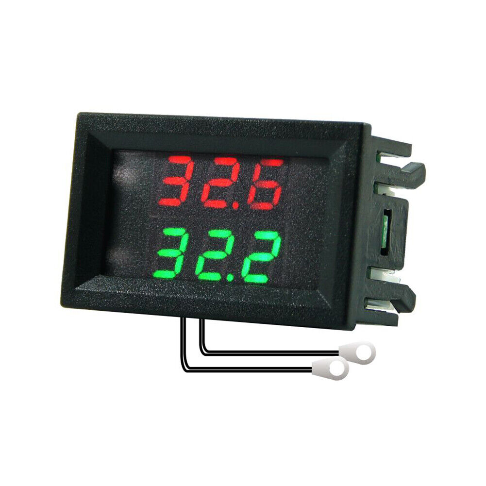 DC4-28V High-precision Dual-display Digital Car Thermometer NTC Metal Probe