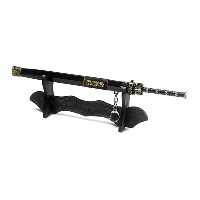 Black Sword Stand Portable Single Horizontal Plastic Display Stand Gift for Teen