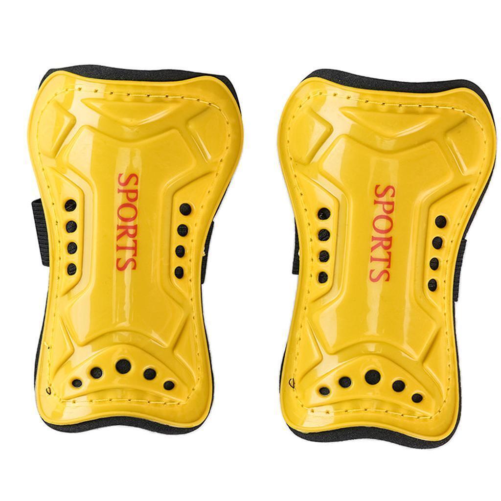 1 Pair Football Shin Pads Soccer Guards Sports Leg Protector Gear Yellow