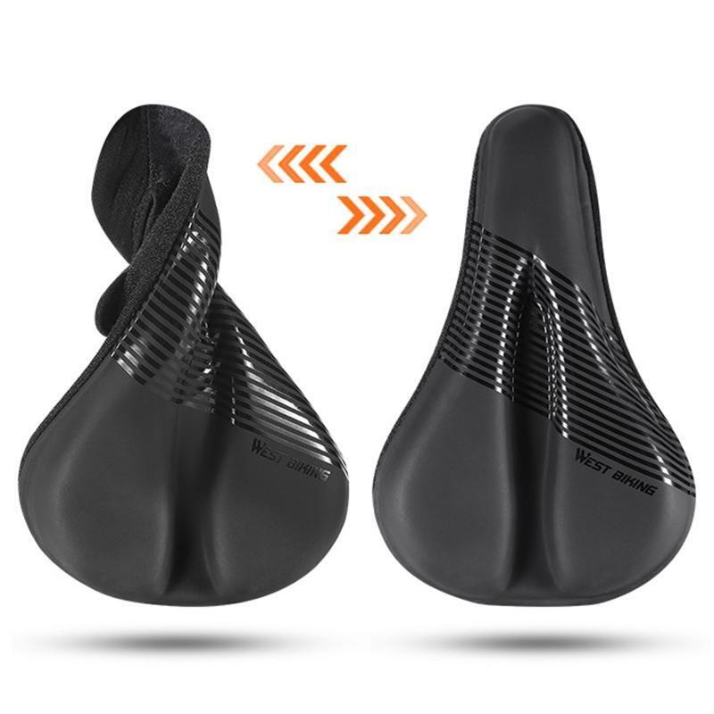 Gel Padded Bike Seat Cover Bicycle Saddle Pad Water Dust Cover for MTB Road Bike