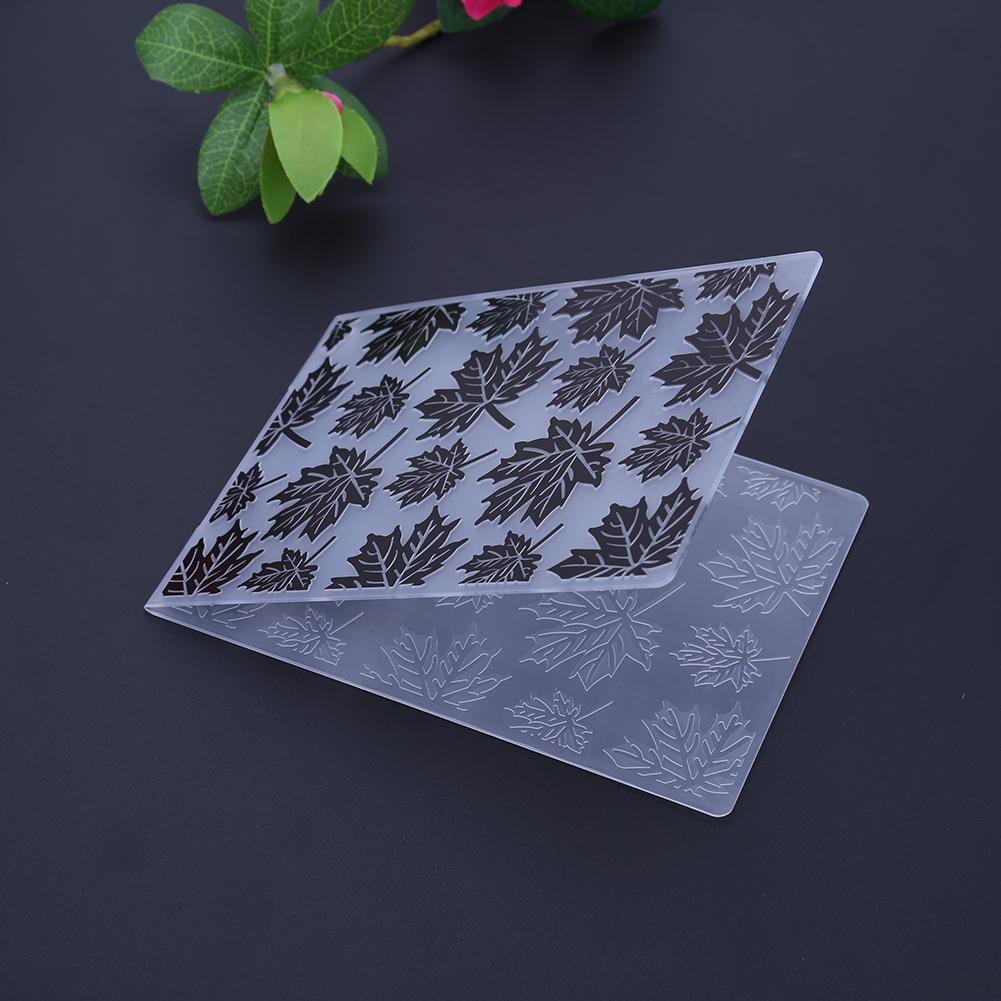 1pc Maple Leaves Plastic Embossing Folder Template For Scrapbook Photo