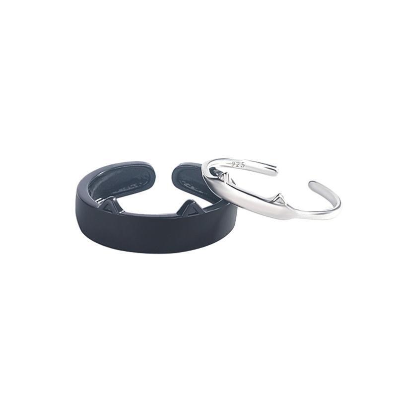 Cat Ears Finger Ring Couple Cartoon Kitten Pet Gift Jewelry for Women Teen Girls