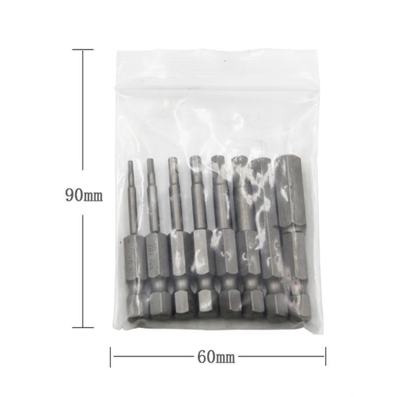 1/4 In Hex Shank Magnetic Screwdriver Bits Set 8 Pieces Power Tools 50mm Length