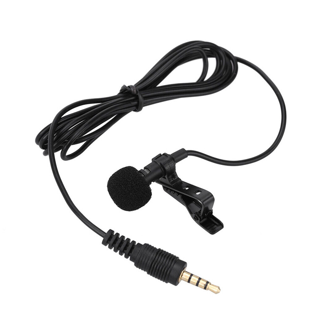 Wired Condenser Clip-on Lapel Microphone Link To Smartphone Hands-free Mike