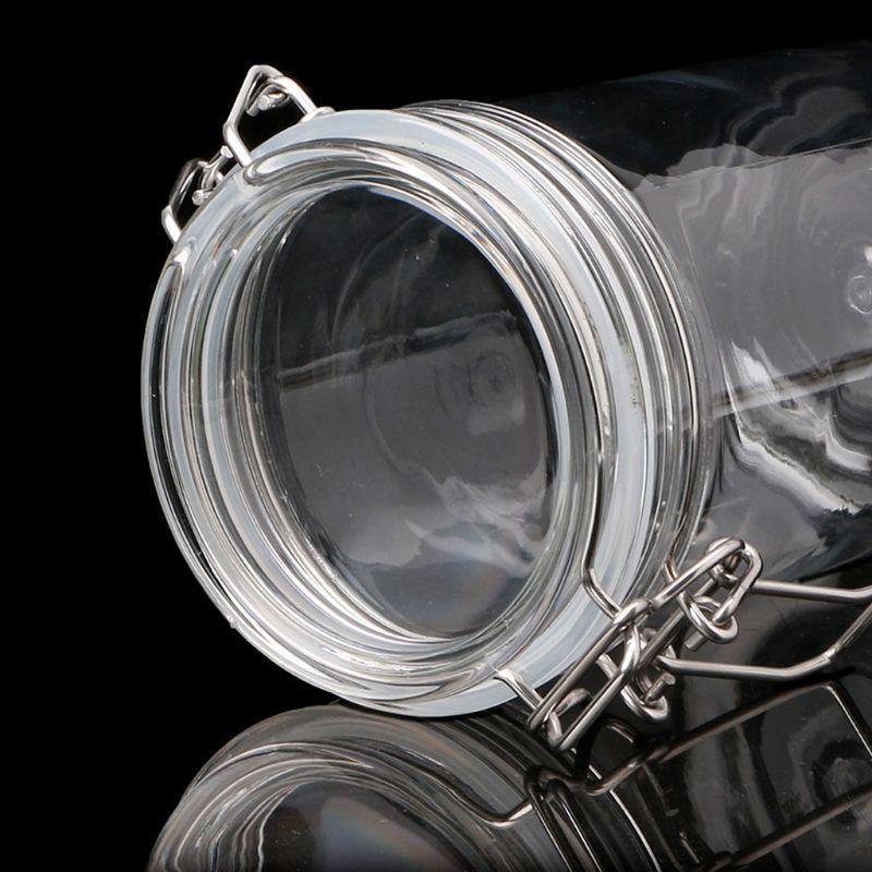 1650ML Plastic Oval Clip Top Storage Jar With Airtight Seal Lid Food Container