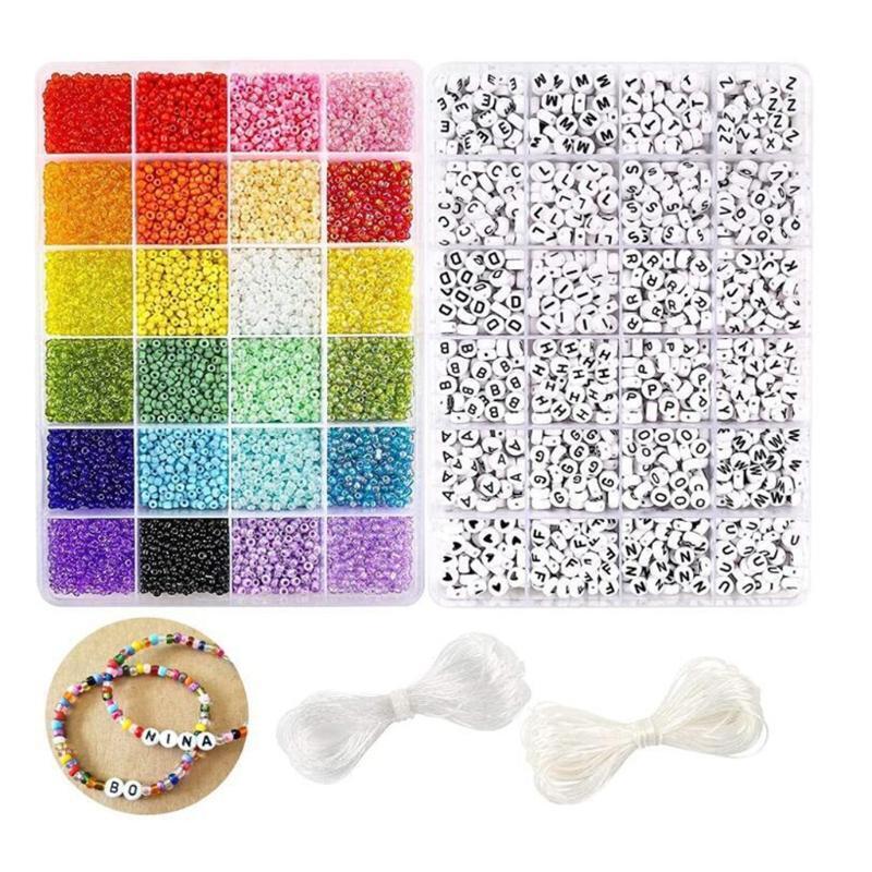 Bracelets Craft and Art Glass Alphabet Letter Bead for DIY Arts and Crafts Gift
