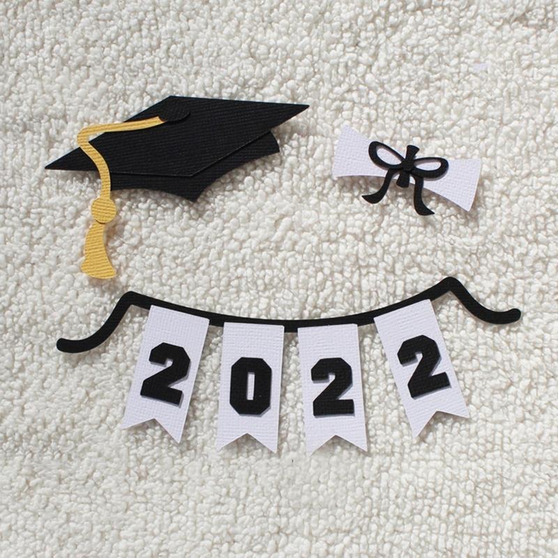 Graduation Hat Banner Cutting Dies Photo Album Family Together Party Diary