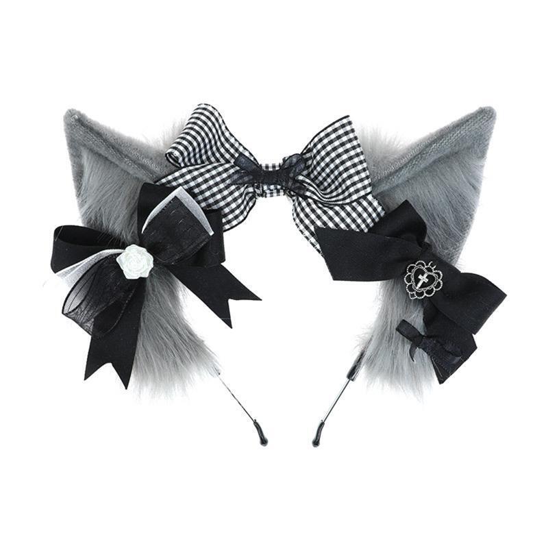 Lovely Headband Cartoon Animals Ear Shaped Hairhoop for Women Girl Photoshoot