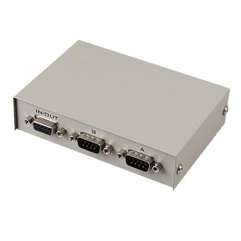 RS232 Manual Switch DB9 Pin Serial 2 Inputs 1 Output Switch Box Metal Housing