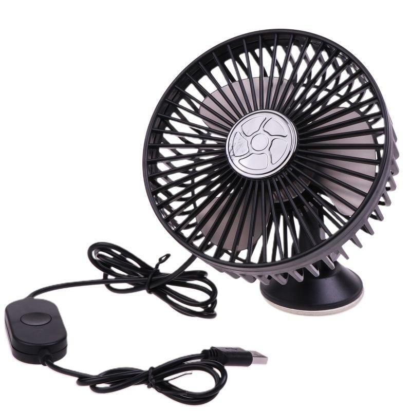 USB Car Fan with Suction Cup Dashboard Fan Car Auto Cooler for SUV RV Van Truck