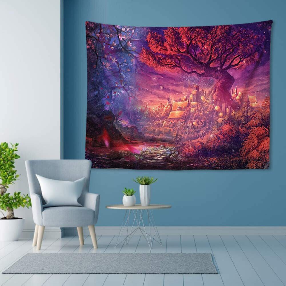 Dream World Hanging Tapestry Wall Art Dorm Carpet Bedspread Throw Covers