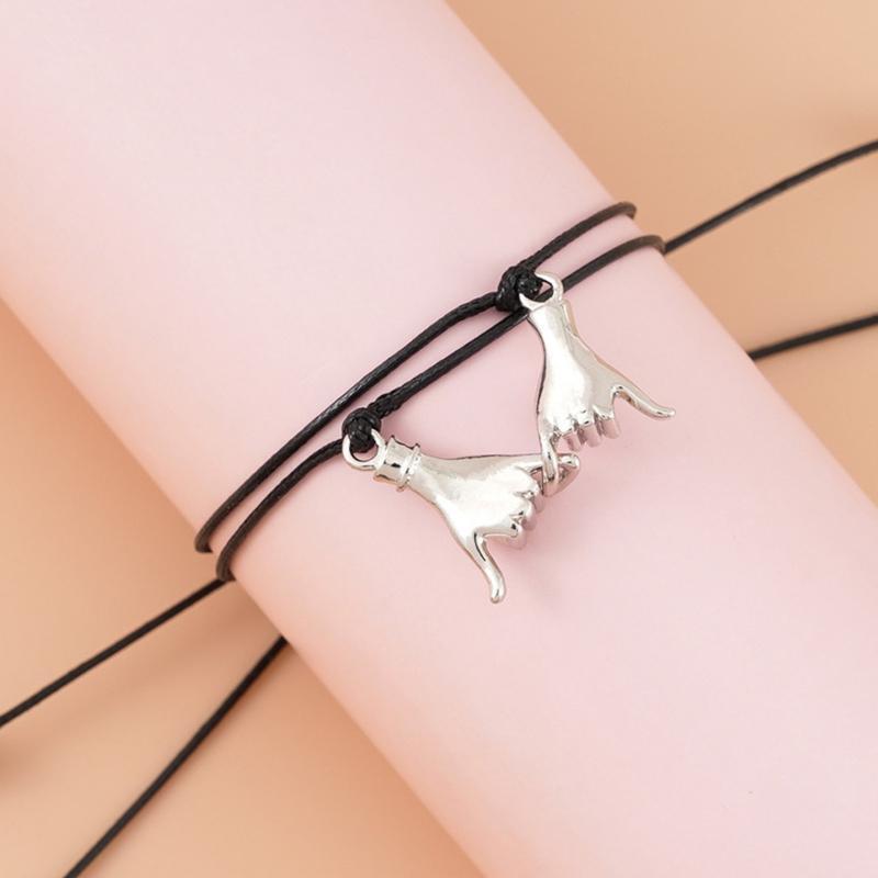 2 Pieces/set Matching Bracelets for Couples Pinky Gesture Bracelets  Boyfriend