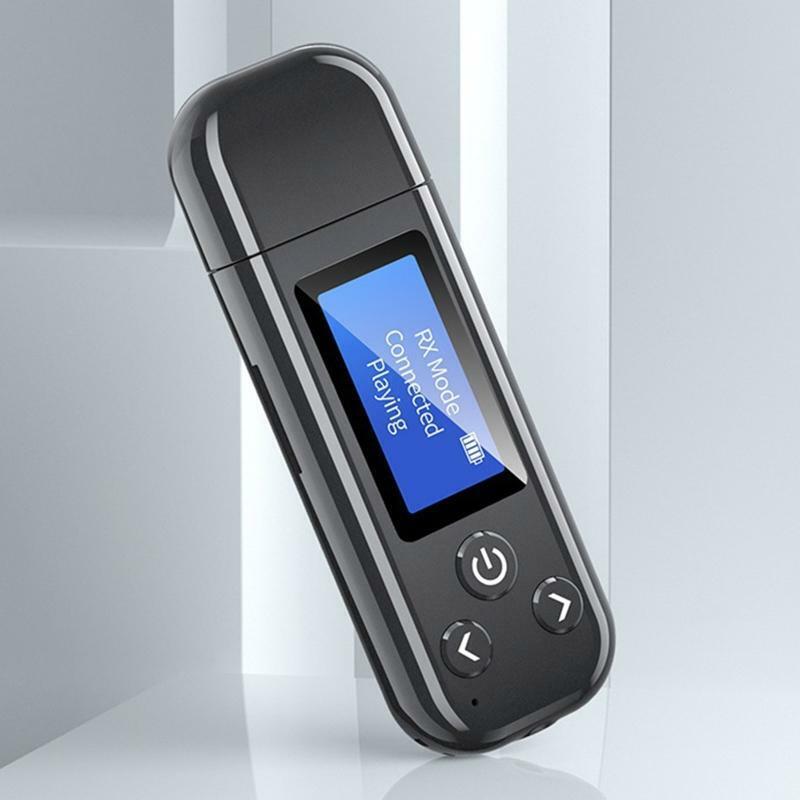 BT5.0 USB Music Receiver Transmitter for PC Car Audio AUX 3.5 Adapter TF Display