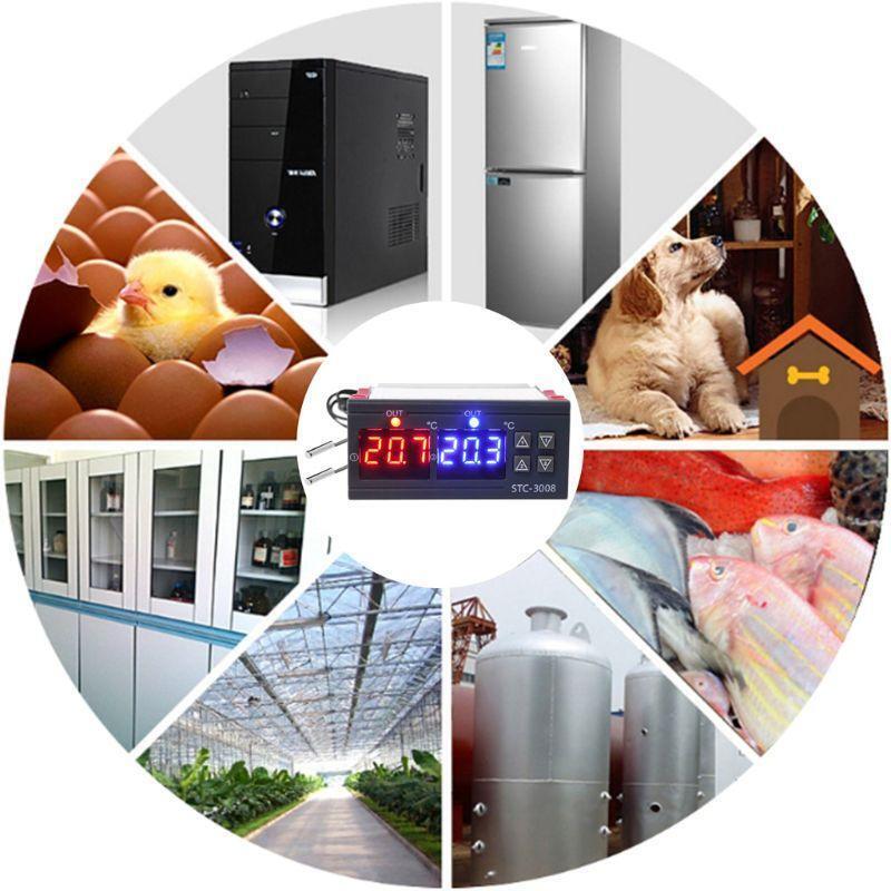 Digital Temperature Controller Double Thermostat Heating Cooling 10A AC110V 220V