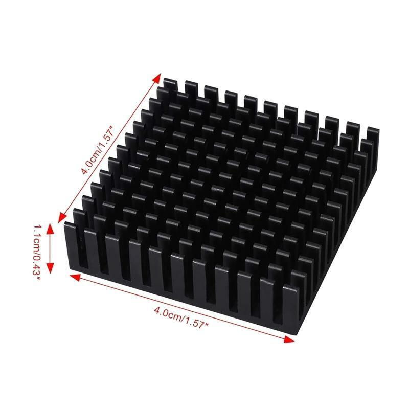 4x4x1.1cm Anodize Aluminum Heat Sink Radiator CPU Routing Cooling Block Pad