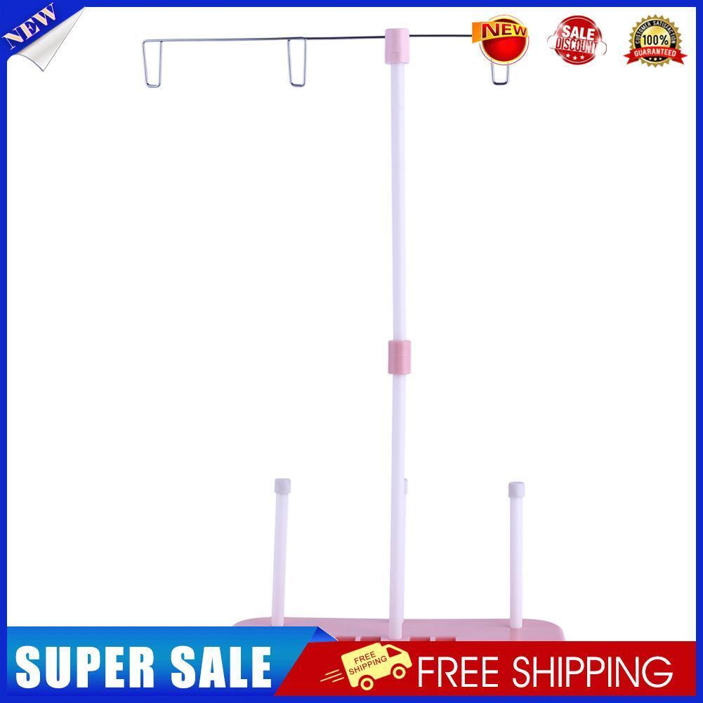 Pink Sewing Thread Stand Adjustable 3 Thread Spools Plastic Holder