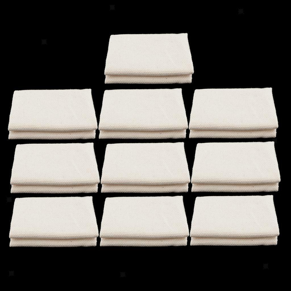 10pcs Rectangle Blank Cotton Rug DIY Craft Embroidery Cloth Sewing Fabric