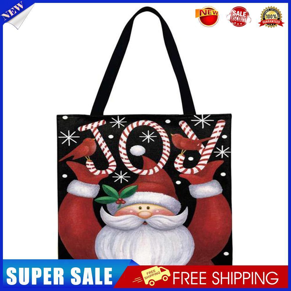 Santa Claus Printed Shoulder Shopping Bag Casual Large Tote Handbag