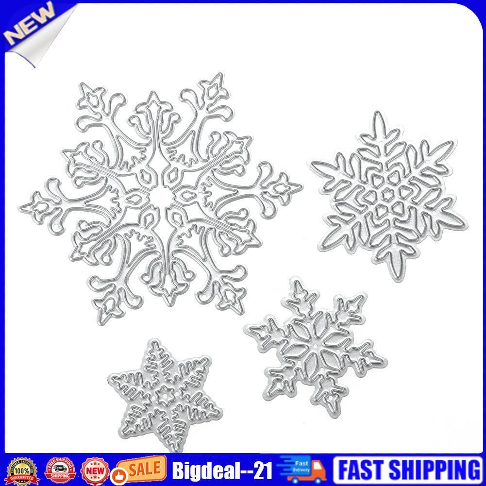 4pcs Christmas Snowflake Scrapbooking Album Paper Card Diary Hand Craft