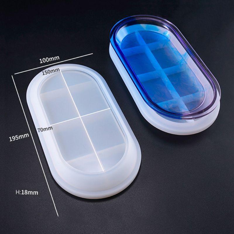 Crystal Epoxy Mould DIY Handmade Elliptical Flat Bottom Plate Highlight Mirror