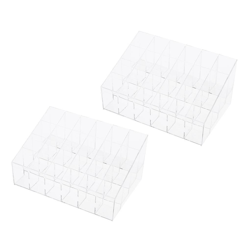 2 Pieces Clear Acrylic 24 Slot  Bottles Display Holder Organizer