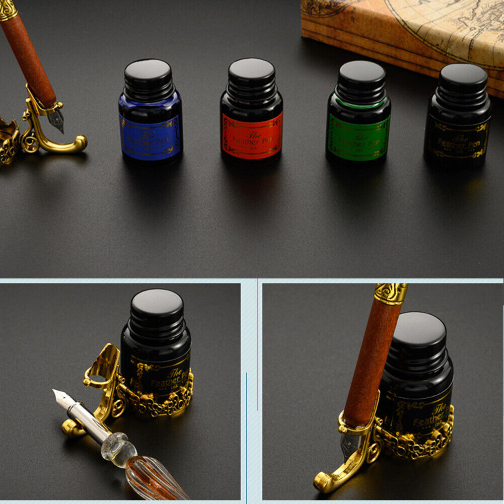 Starry Sky Glass Fountain Dip Pen Stationery Ink Calligraphy Pen (Burning)