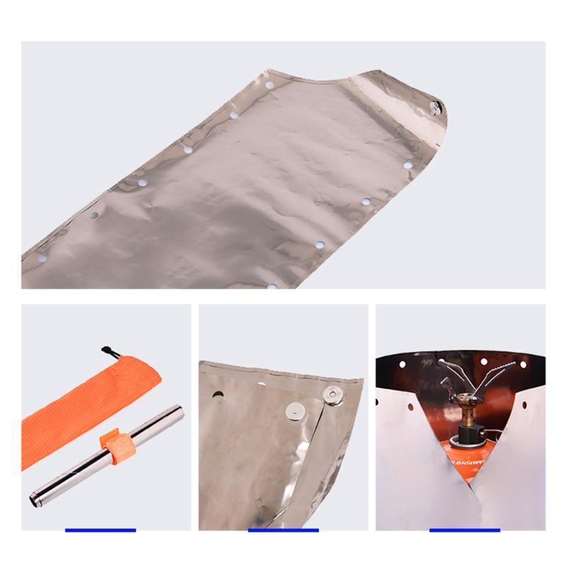 Titanium Material Camping Windshields Heat Reflector Windscreens for Liquid Fuel