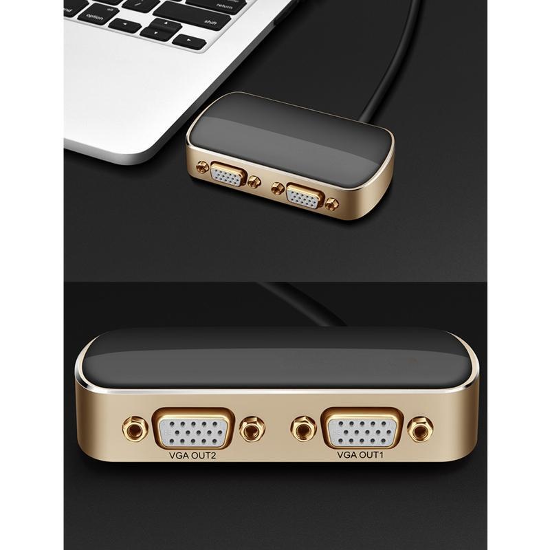 1080P VGA Splitter Converter 2-in-1 VGA Converter for Computer PC Laptop Monitor