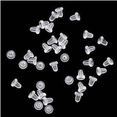 100 Transparent Rubber Bullet Clutch Earring Safety Backs Ear Nuts Earring L7H4