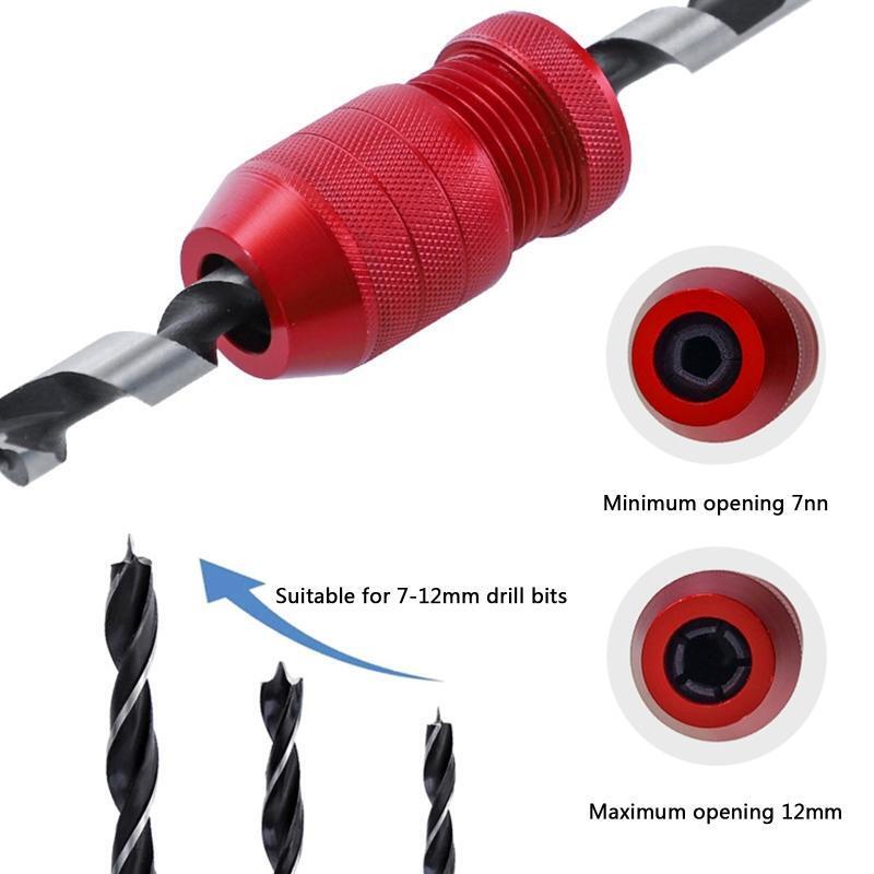 Adjustable Drill Bit Stopper Step Twist Drill Positioner Tool Aluminum Alloy