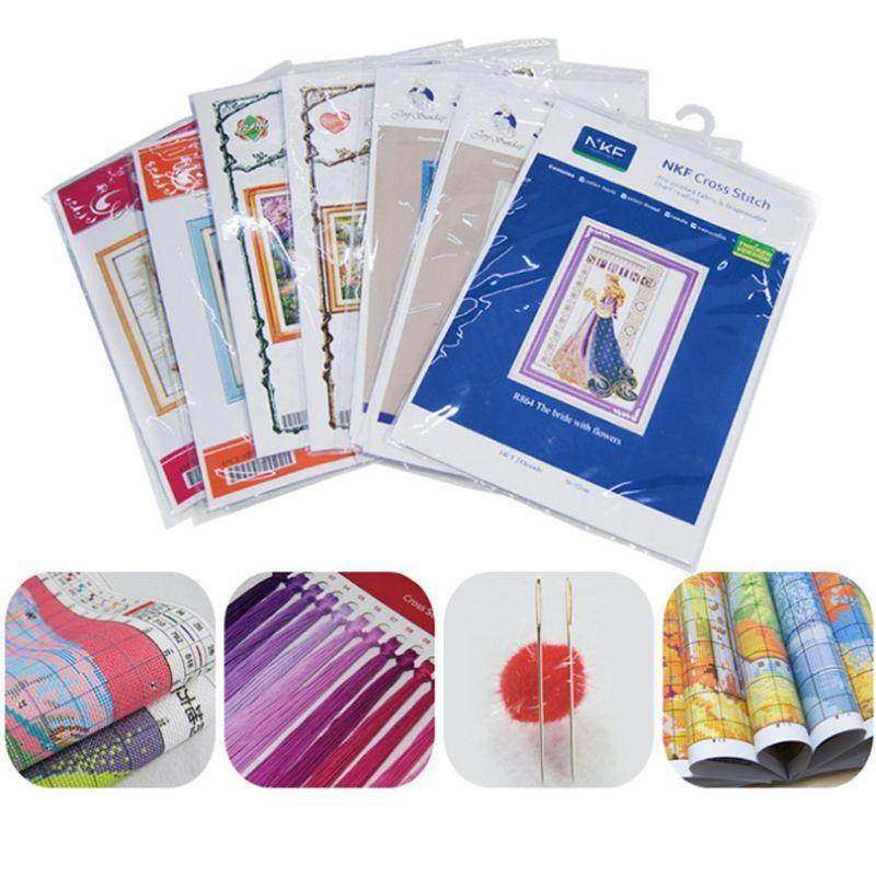 Girl DIY Handmade Needlework Counted 14CT Printed Cross Stitch Embroidery Kit