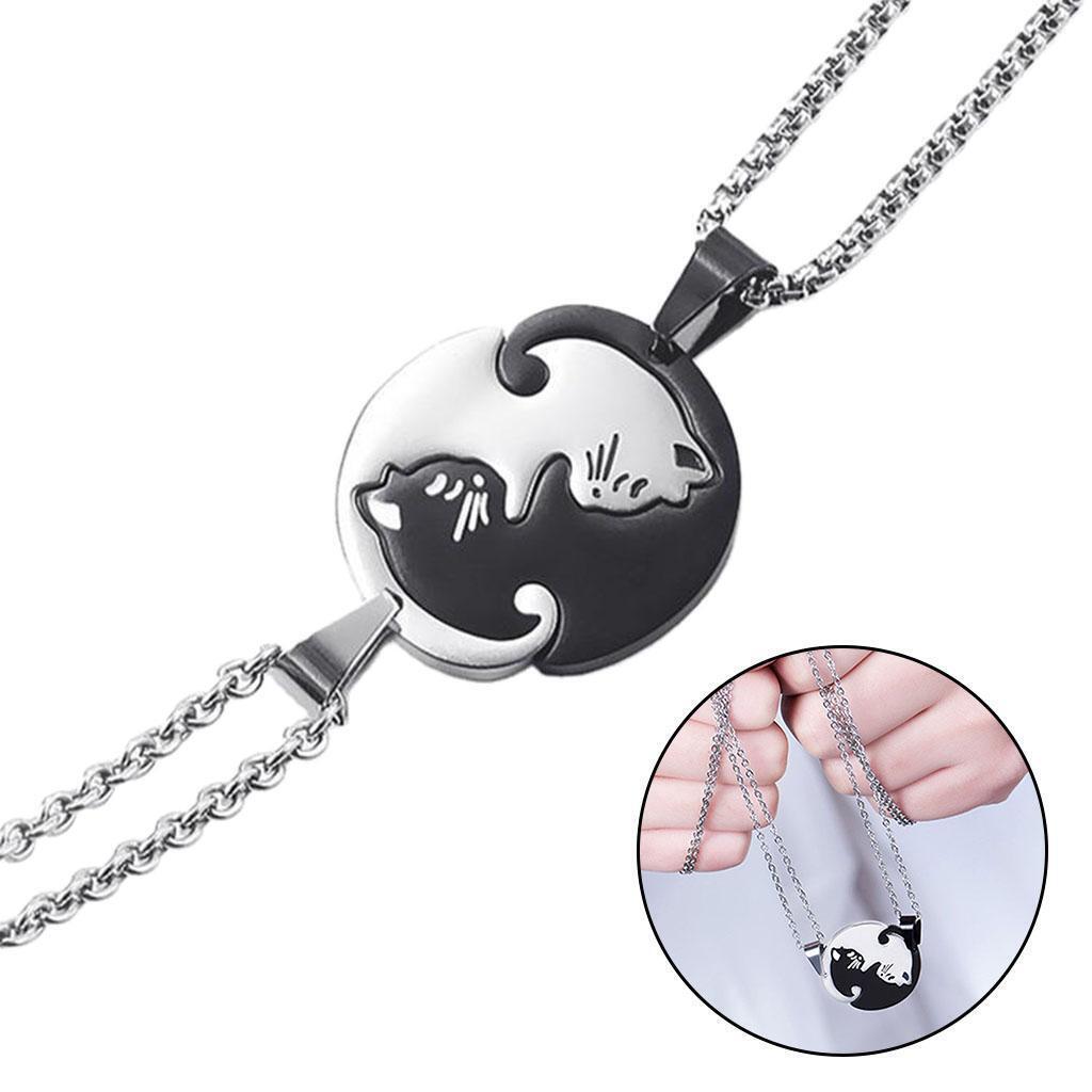 2 Pieces Couples Necklace Clavicle Chain Romantic  for Lover Anniversary