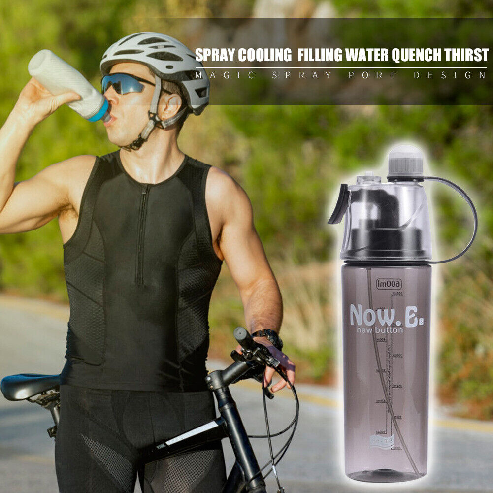 600mL Sports Spray Kettle Outdoor Cycling Camping Leakproof Water Bottle