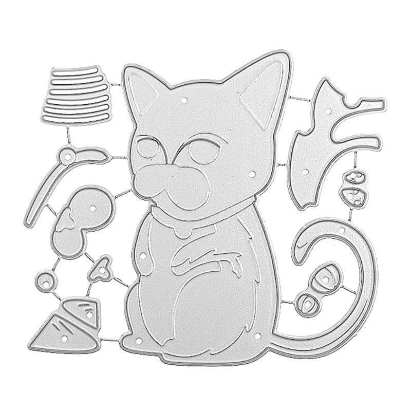 Cute Sitting Cat Carbon Steel Cutting Dies DIY Scrapbooking Photo Album Cards